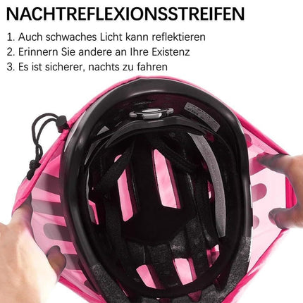 Reflective Bicycle Helmet Cover, Universal Wind and Water Resistant, Compatible with All Brands, Pink.