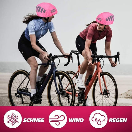Reflective Bicycle Helmet Cover, Universal Wind and Water Resistant, Compatible with All Brands, Pink.