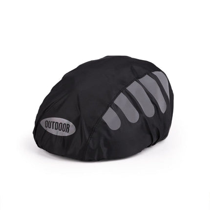 Reflective Bicycle Helmet Cover, Water and Wind Resistant Rain Cover, Black.