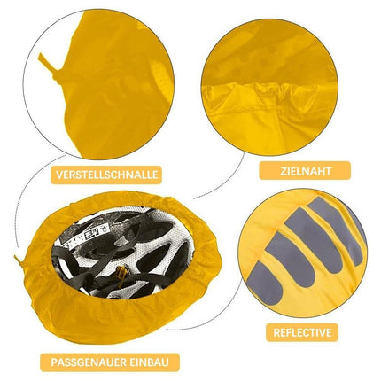 Reflective Bicycle Helmet Cover, Universal Fit, Wind and Water Resistant, Yellow.