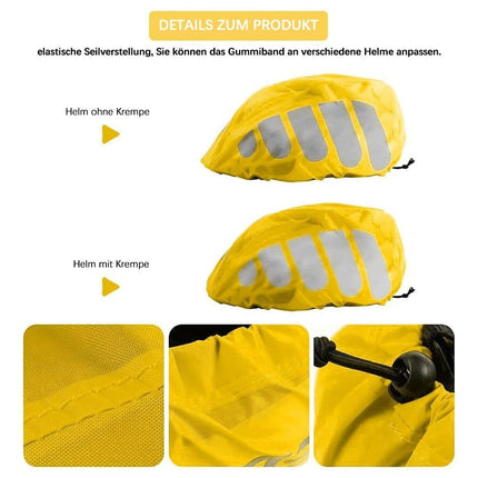 Reflective Bicycle Helmet Cover, Universal Fit, Wind and Water Resistant, Yellow.