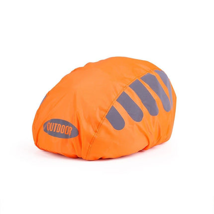 Reflective Bicycle Helmet Cover, Universal Wind and Water Resistant, Compatible with All Bikes, Orange.