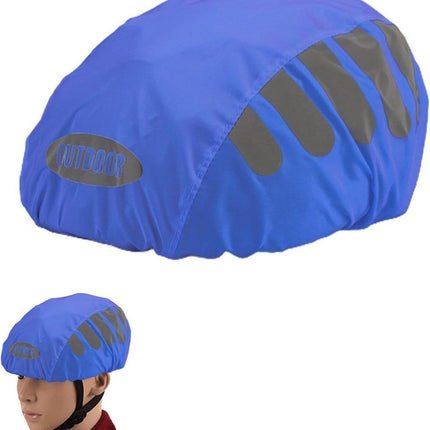 Reflective Bicycle Helmet Cover, Wind and Water Resistant, Universal Fit, Blue