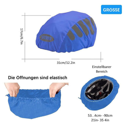 Reflective Bicycle Helmet Cover, Wind and Water Resistant, Universal Fit, Blue.