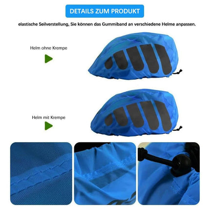 Reflective Bicycle Helmet Cover, Wind and Water Resistant, Universal Fit, Blue.