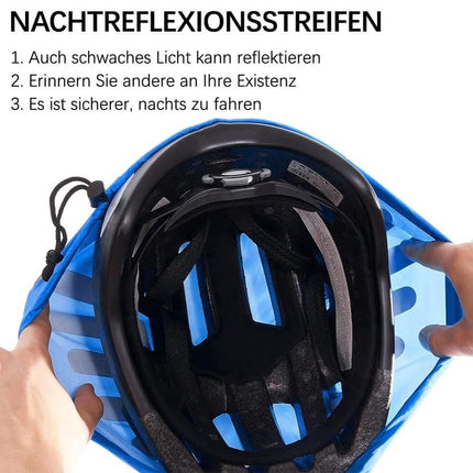 Reflective Bicycle Helmet Cover, Wind and Water Resistant, Universal Fit, Blue.