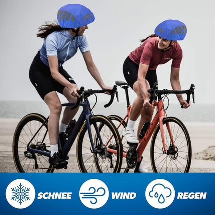 Reflective Bicycle Helmet Cover, Wind and Water Resistant, Universal Fit, Blue.