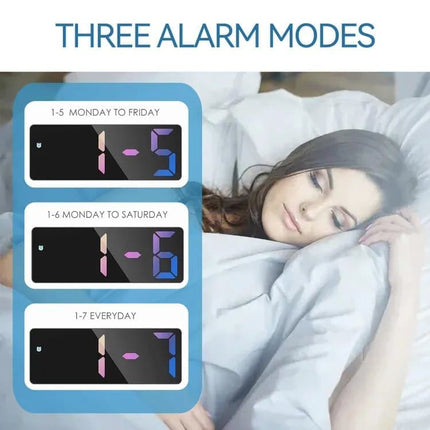 6.7 Inch LED Alarm Clock with Dimmable Display and Temperature, Large Electronic Digital Clock.