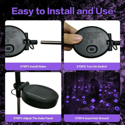 Solar Powered Halloween Eye Lights 4-Pack for Garden and Patio Decoration, Waterproof, 1/4\.