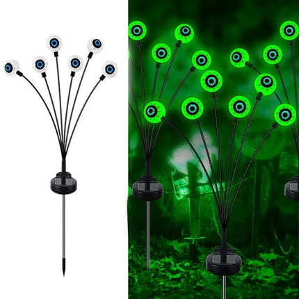 1-Pack Solar Powered Halloween Eye Lights for Garden and Patio Decoration, 1/4, Green.