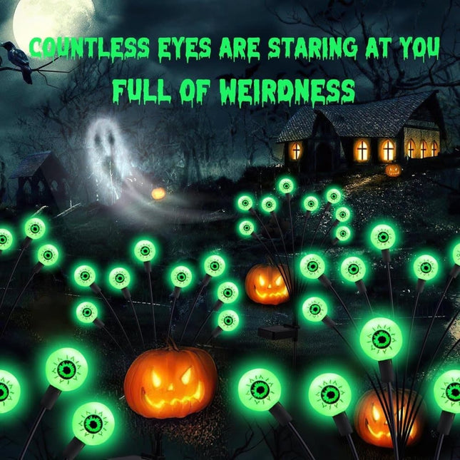1-Pack Solar Powered Halloween Eye Lights for Garden and Patio Decoration, 1/4, Green.