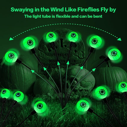 1-Pack Solar Powered Halloween Eye Lights for Garden and Patio Decoration, 1/4, Green.