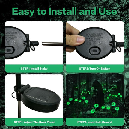 1-Pack Solar Powered Halloween Eye Lights for Garden and Patio Decoration, 1/4, Green.