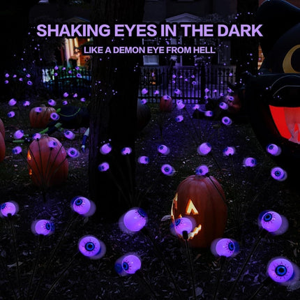 1-Pack Solar Powered Halloween Eye Lights for Garden and Patio Decoration, Waterproof, Purple, 1/4.