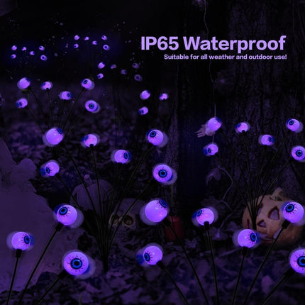 1-Pack Solar Powered Halloween Eye Lights for Garden and Patio Decoration, Waterproof, Purple, 1/4.