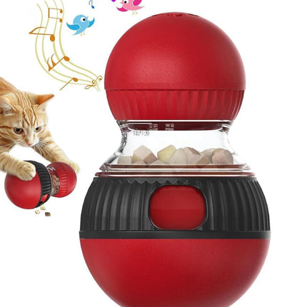 Interactive Cat Toy with Bird Sounds Slow Feeder Food Dispenser for Indoor Cats, Compatible with All Breeds.