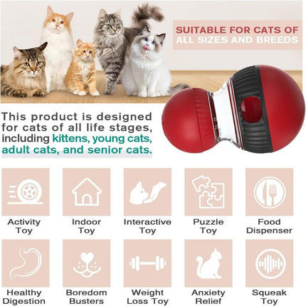 Interactive Cat Toy with Bird Sounds Slow Feeder Food Dispenser for Indoor Cats, Compatible with All Breeds.