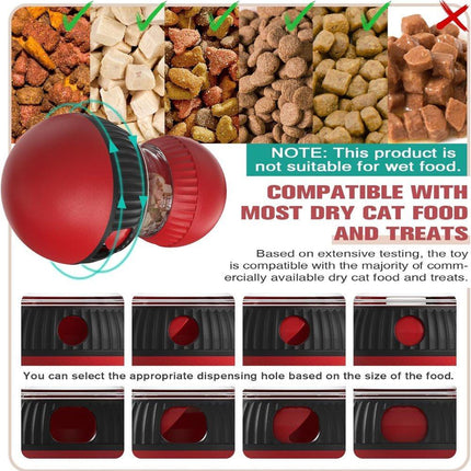 Interactive Cat Toy with Bird Sounds Slow Feeder Food Dispenser for Indoor Cats, Compatible with All Breeds.