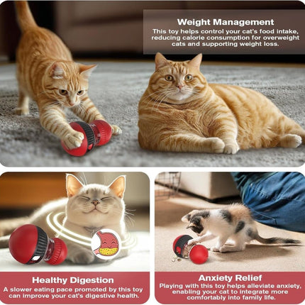 Interactive Cat Toy with Bird Sounds Slow Feeder Food Dispenser for Indoor Cats, Compatible with All Breeds.