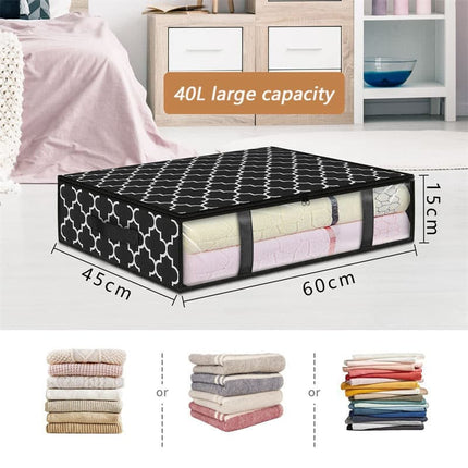2-Pack Foldable Storage Boxes for Clothes and Blankets, Under-Bed Drawers, Multifunctional Organizer, Black.