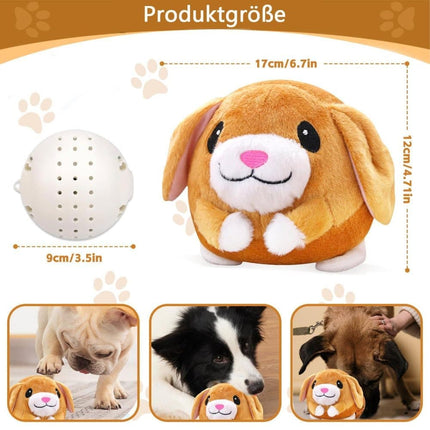 Interactive Plush Dog Toy for Training and Play, Durable Ball Design.