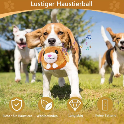 Interactive Plush Dog Toy for Training and Play, Durable Ball Design.