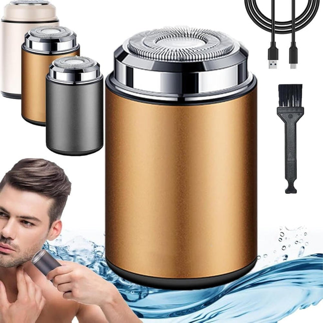 Braun Compatible Electric Shaver Mini for Men, Travel and Everyday Use, Gold.