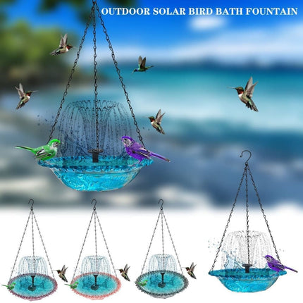 Solar Powered Bird Bath Fountain for Garden and Outdoors, Automatic Solar Waterer, Gray.