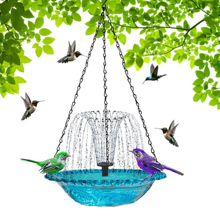 Solar Powered Bird Bath Fountain for Garden and Outdoors, Automatic Solar Waterer, Pink.