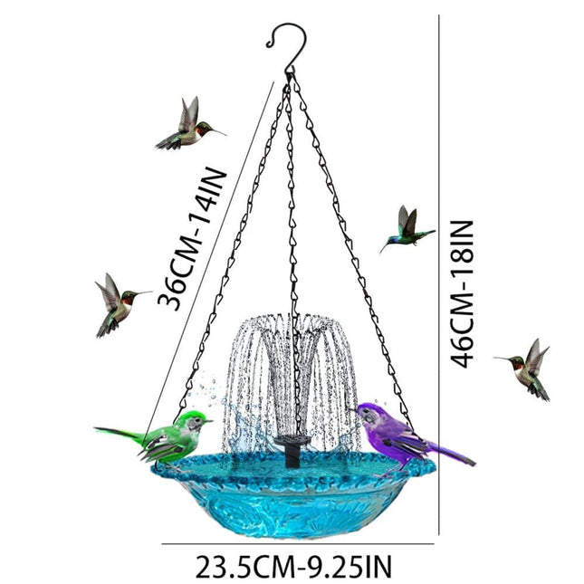 Solar Powered Bird Bath Fountain for Garden and Outdoors, Automatic Water Feature, Decorative Bird Waterer, Purple.