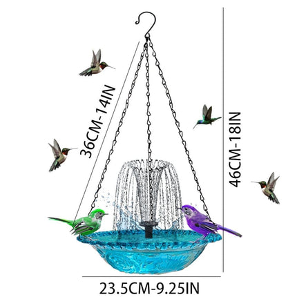 Solar Powered Bird Bath Fountain for Garden and Outdoors, Automatic Solar Water Feature, Decorative Bird Waterer, Blue.