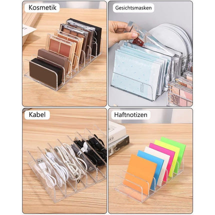 2-Pack Acrylic Makeup Organizer with 7 Compartments for Eyeshadow, 17×8.5×4cm, Perfect for Vanity and Dressing Tables.