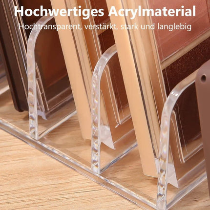 2-Pack Acrylic Makeup Organizer with 7 Compartments for Eyeshadow, 17×12.5×4cm, Perfect for Vanity and Dressing Tables.