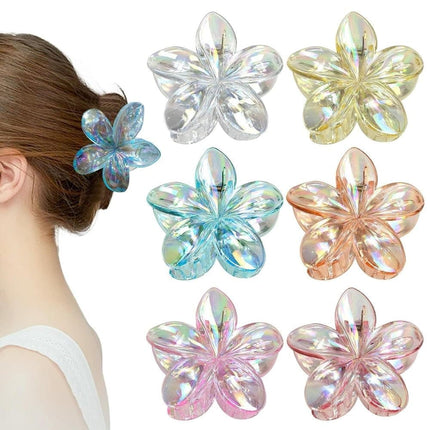 6-Pack Non-Slip Flower Hair Clips, with Flowers.