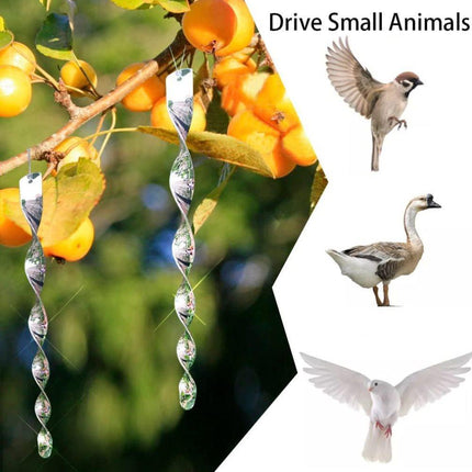 30-Pack Silver Bird Repellent Spiral Scarecrow, UV Resistant for Garden and Terrace, 30 cm.