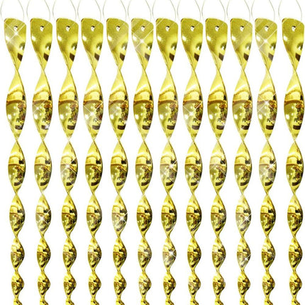 30-Pack Bird Repellent Spiral Scarecrow, 30 cm, UV Resistant for Garden and Terrace in Gold.
