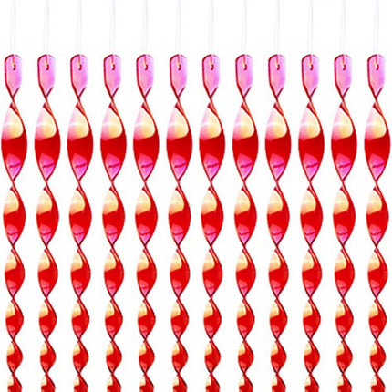 30-Pack Spiral Reflective Scarecrow Bird Repellent, 30 cm, UV Resistant for Garden and Terrace, Red.