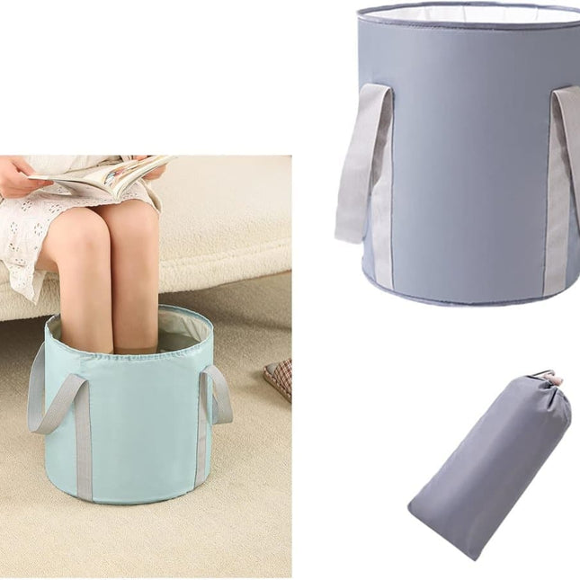Foldable Foot Bath Tub 30x36cm, Gray, Portable for Home Travel Camping Outdoor Use, Spa and Care.