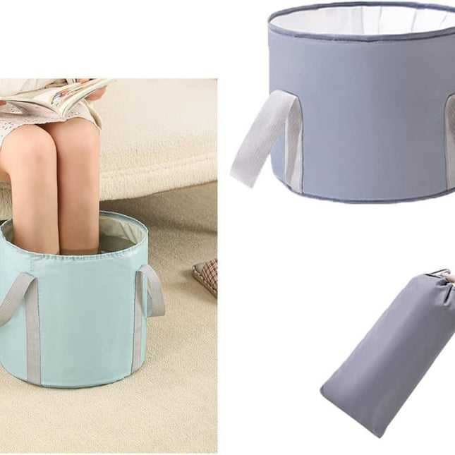Foldable Foot Bath Tub 30x20cm, Gray, Portable for Home Travel Camping Outdoor Use, Spa and Care.