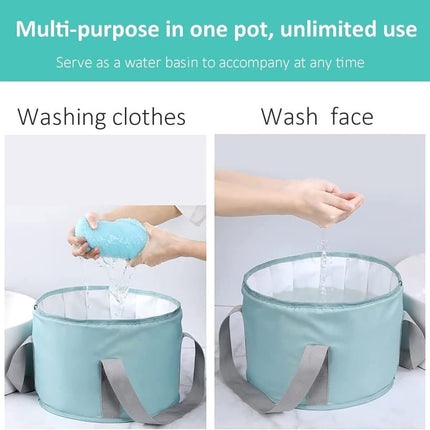 Foldable Foot Bath Tub Blue, Portable for Home Travel Camping Spa Care, 30x20cm.