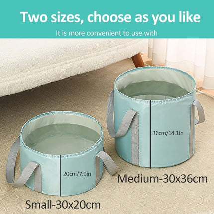 Foldable Foot Bath Tub Blue, Portable for Home Travel Camping Spa Care, 30x20cm.