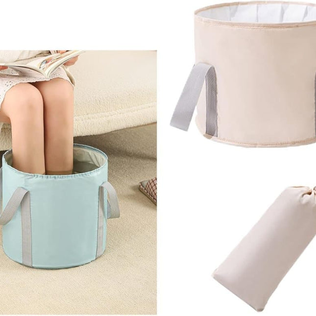 Foldable Foot Bath Tub 30x20cm, Portable Foot Spa for Home Travel Camping and Outdoor Use, Wood.