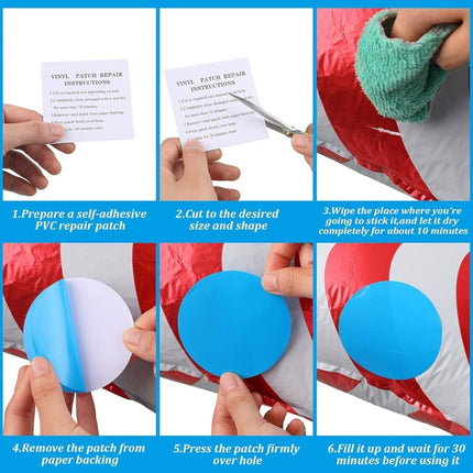 20 pcs PVC Pool Repair Kit, Self-Adhesive Waterproof Patches for Pools and Inflatables.