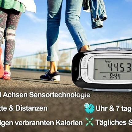 3D Pedometer with Large Easy-to-Read Display, Steps Distance Calories Tracking, No App Needed, 9 Month Battery Life for Elderly and Exercise Tracking.