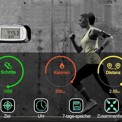 3D Pedometer with Large Easy-to-Read Display, Steps Distance Calories Tracking, No App Needed, 9 Month Battery Life for Elderly and Exercise Tracking.