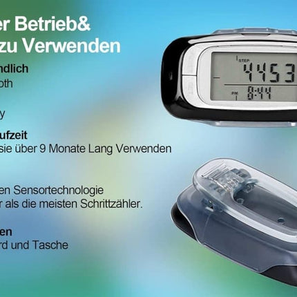 3D Pedometer with Large Easy-to-Read Display, Steps Distance Calories Tracking, No App Needed, 9 Month Battery Life for Elderly and Exercise Tracking.