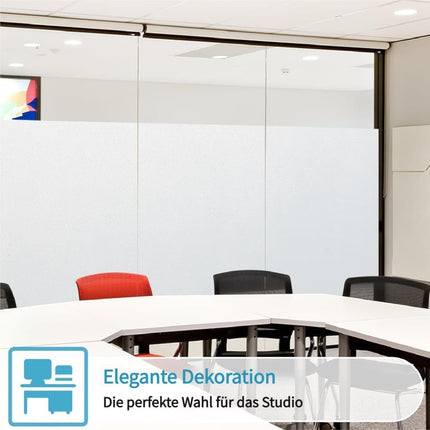 White Frosted Window Film for Bathrooms and Offices, Self-Adhesive Opaque UV Protection Privacy Film, 45cmx2m.