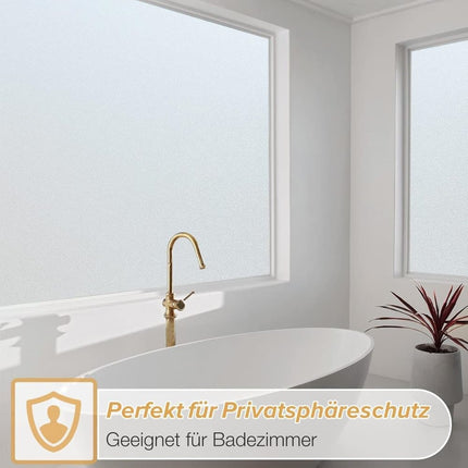 Frosted self-adhesive window film for privacy and UV protection, opaque, for offices and bathrooms, 45cmx2m.