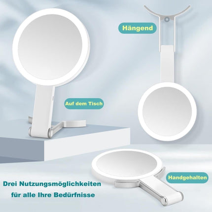 5X/1X LED Makeup Mirror with Adjustable Lighting, Double-Sided Magnifying Mirror for Makeup and Skincare.