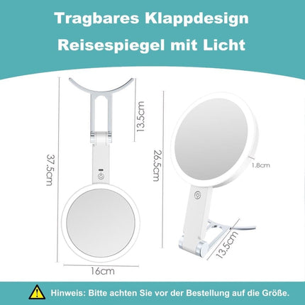 10X/1X LED Makeup Mirror with Adjustable Lighting, Double-Sided Magnifying Mirror for Skin Care, Compatible with All Brands.